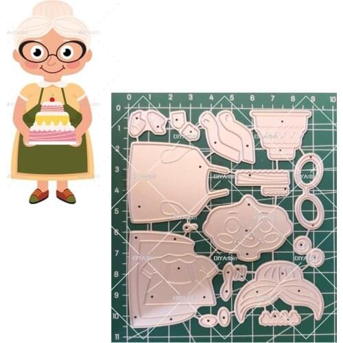 Grandmother Birthday Cake Metal Cutting Dies Stencils for DIY Birthday Scrapbooking Album Paper Card Embossing
