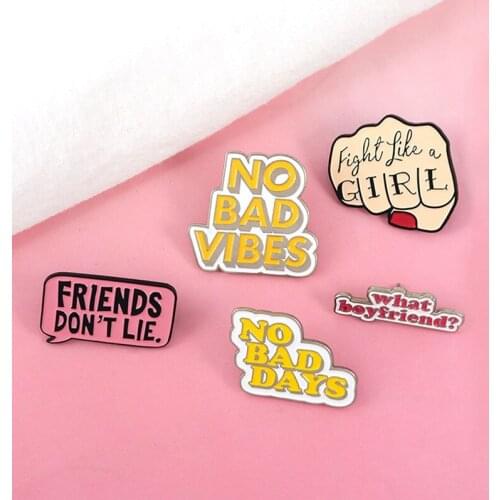 Cartoon Enamel Pin Feminist Girl badge brooch Lapel pin Jeans shirt bag Cartoon Jewelry Gift