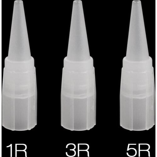 100pcs Tattoo Tips 1R 3R 5R Tattoo Caps Disposable Permanent Eyebrow Needles Caps Tips for Eyebrow Machine Needles