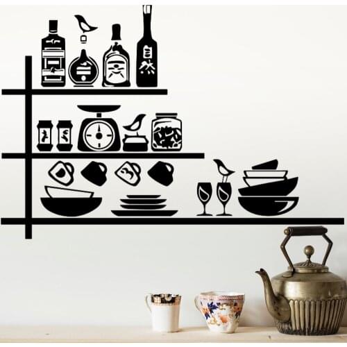 Cook Spices On Shelf Murals Wall Art Wall Vinyl Sticker Decal Kitchen Decoration Removable A001763