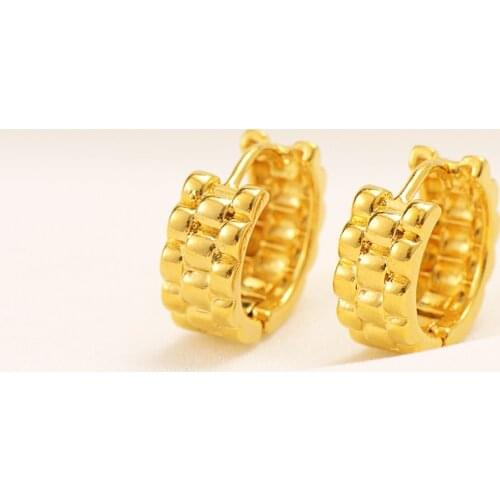 NEW PAIR OF LARGE BIG 9CT 24k Solid Fine GOLD YELLOW Filled HOOP EARRINGS ROUND WIDE CIRCLE HOOPS GIFT