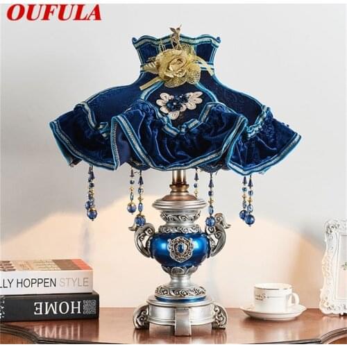 OUFULA Table Desk Lamps LED Contemporary Nordic Luxury Decoration Resin Light For Home Bedside