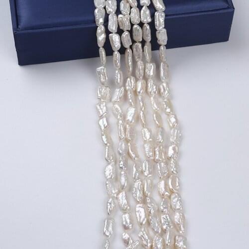 9-10mm Straight Drilled Biwa Pearl Strand For Fashion Jewelry DIY Materials