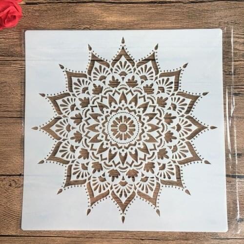 30 * 30cm size diy craft mandala mold for painting stencils stamped photo album embossed paper card on wood, fabric, wall