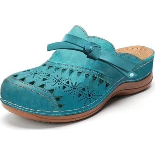 Summer Womens Slippers 2021 Vintage Roman Woman Shoes Casual Wedge Platform Sandals Hollow Comfort Beach Shoe Female Flip Flops