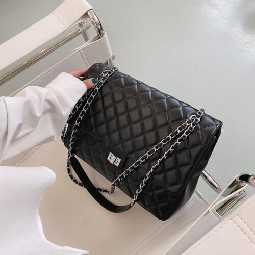 Handbags for Women 2021 New Trendy High Capacity Rhombus Chain Wild One Shoulder Messenger Bag Fashion Embroidery Thread Bag