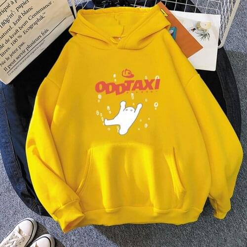 Harajuku Hoodie Women Loose Cute Odd Taxi Anime Printing Aesthetic Clothes Oversized Sweatshirt Men Pullover Graphics Funny Tops