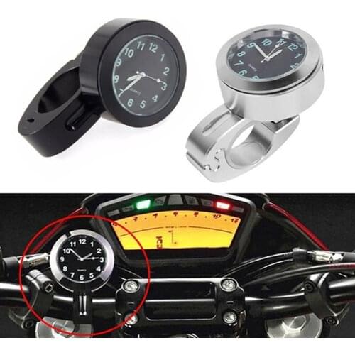 7/8" Universal Motorcycle Handlebar Watch Bike Hand Grip Bar Mount Dial Clock Waterproof For Scooter Motor Bike Buckle Mount