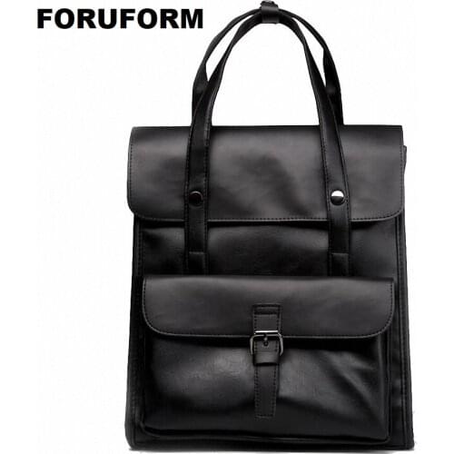 Men Women PU Leather Vintage Waterproof Travel Backpack Leisure Teenagers Male School Day Rucksack Shoulder Laptop Bags LI-2001