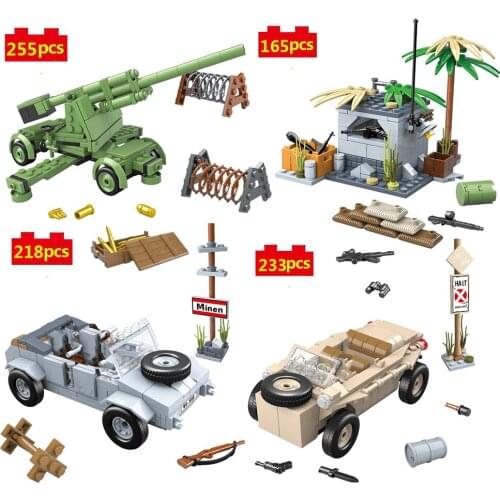 Military Series 166 waterway amphibious vehicle 82 Off-road vehicle Soldier weapon Building Blocks Bricks Toys Gifts