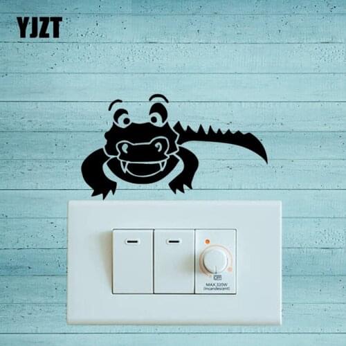 YJZT Animal Crocodile Vinyl Decal Wall Switch Sticker Art Creative Living Room Decor Cartoon Pattern S19-0348
