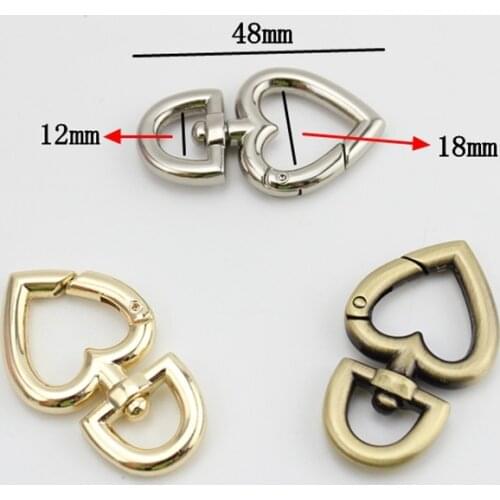 30pcs hange Lobster Clasp 10set/lot Luggage bag buckle Snap hook Dog Heart-shaped hook bag strap hook 3 colors