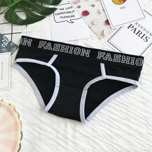 Womens pure cotton simple and comfortable stretch womens briefs briefs mid-waist wide-edge neutral stitching S-XXL A19292