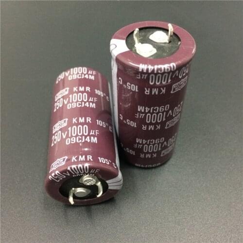 10pcs 1000uF 250V NIPPON NCC KMR Series 25x50mm Downsized 250V1000uF Snap-in PSU Aluminum Electrolytic Capacitor