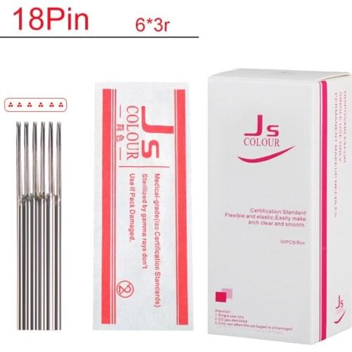New 10 PCS Details about 3D Permanent Makeup Eyebrow Tattoo Needles Microblading 6 x 3R 18 Pins Round Blades for Tattoo Pen