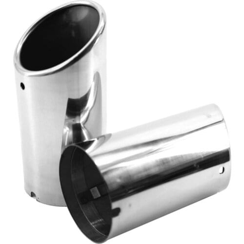 2 pc Chrome Car Rear Round Exhaust Pipe Tail Muffler Tip For Audi A4 Easy To Installtion