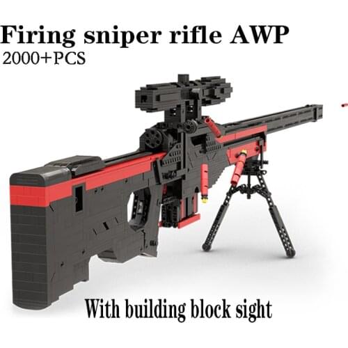 2000PCS Kids Building Blocks Toys Gun AWP MOC Bricks Assembly Gun AWM Model Set Adult High Difficulty Sniper Rifle Toys