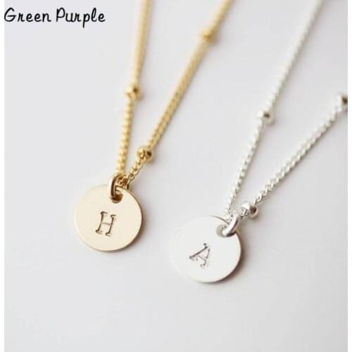 925 Silver Coins Necklace Initial Pendants Handmade Jewelry Letter Name Chocker Boho Kolye Necklace Women