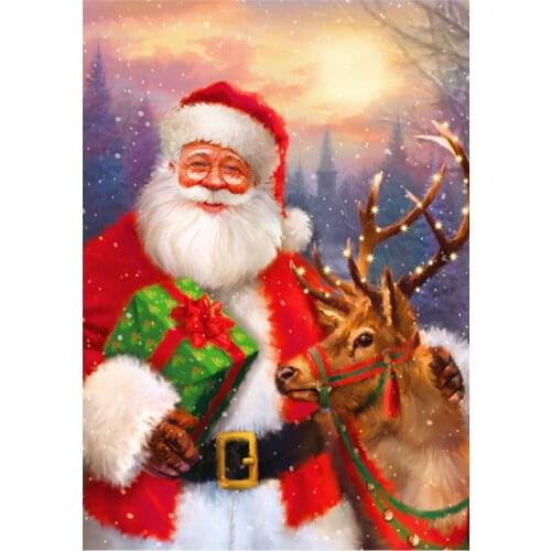 5D new full diamond Santa and elk mosaic diamond painting embroidery decoration home decoration
