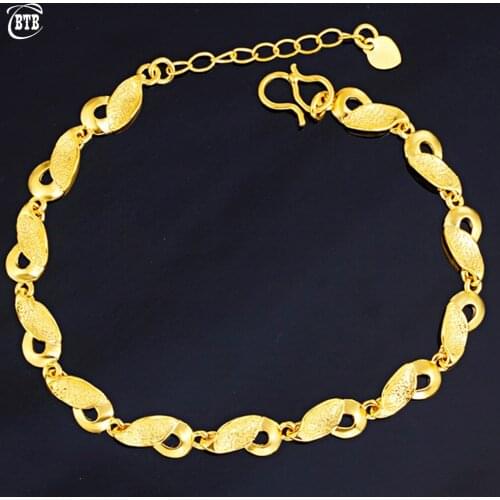 Leaf Shape Charm Bracelet Bride Wedding Engagement 18K Gold High-end Jewelry Couple Wrist Chain Birthday Holiday Gift