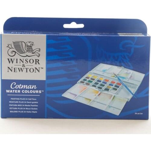 British Imported Windsor Newton Gewen Solid Watercolor Paint Student Grade 24 Color Half Block Aquarelle Set Genuine Acuarela