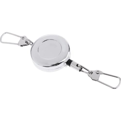 Zinc Alloy Fly Fishing Zinger Retractor Stainless Steel Cord 50cm