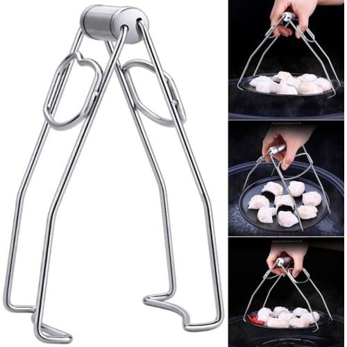 Stainless Steel Anti hot Anti Scald Pot Bowl Pan Bowl Gripper Cooking Picnic Arm Holder Carrier Handle Clip kitchen accessories