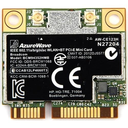 Dual Band BCM94352HMB Mini PCI-E Laptop Wifi Card Wireless AW-CE123H DW1550 1200Mbps 802.11ac Bluetooth 4.0 support Mac OS