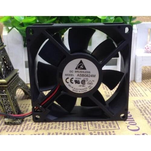 Delta ASB0824M 8025 24V 0.10A 2 wire ultra quiet frequency converter industrial computer cooling fan
