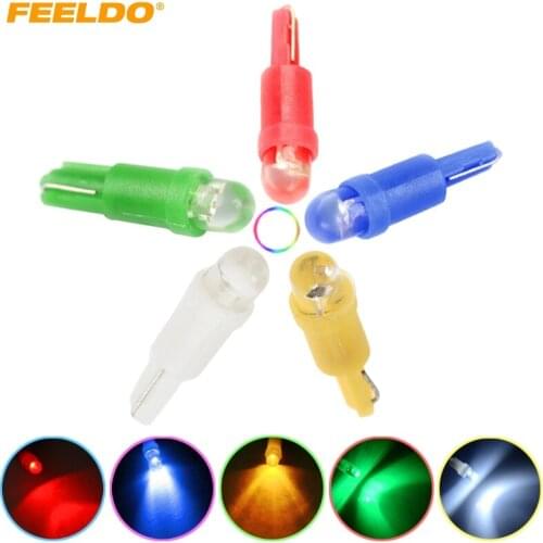 10Pcs T5 74 2721 Car LED Light Convex 1LED Wedge Base for Dashboards (Gauge bulbs) 5-Color #FD-2185