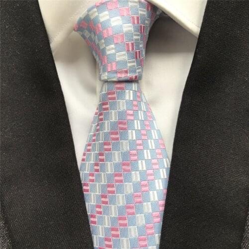 10 cm Width New Designer Mens Ties Jacquard Woven Neck Tie Fashion Plaids Grids Neckties to Match Shirt