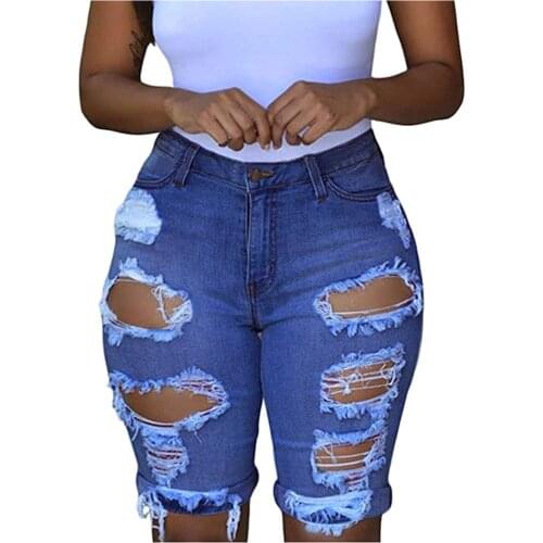 Summer Vintage Womens Pocket Jeans Denim Cuff Ripped Frayed Hole Female Low Waist Bottom Sexy Casual Shorts Plus Size Leggings