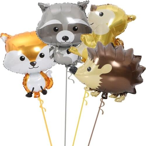 Cute Cartoon Animal Balloon Jungle Hunting Birthday Party Decoration Cartoon Fox Hedgehog Balloon Set Party Decoration
