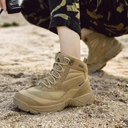 Autumn Winter Men Ankle Boots Leather Tactical Shoes New Plus Anti-Skidding Classical Walking Footwear Summer Hikking boots men