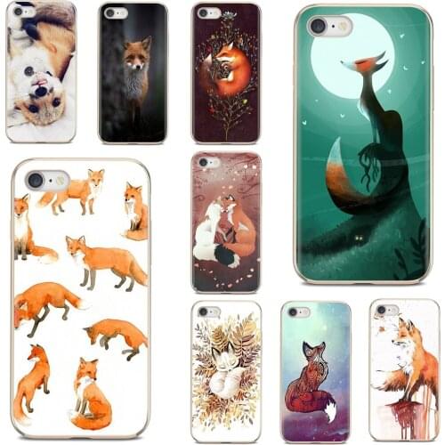 Soft Case For iPhone iPod Touch 11 12 Pro 4 4S 5 5S SE 5C 6 6S 7 8 X XR XS Plus Max 2020 Watercolor Foxes Red Baby Fox animal