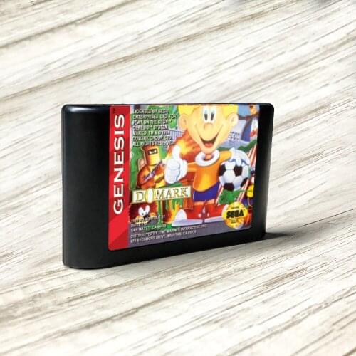 Markos Magic Football - USA Label Flashkit MD Electroless Gold PCB Card for Sega Genesis Megadrive Video Game Console