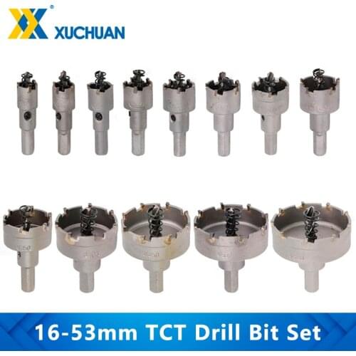 Hole Cutter Drill Set 6-13pc TCT Drill Bit 16-53mm Hole Saw Set Carbide Tipped Wood Metal Tool Hole Saw Cutter Core Drill Bits