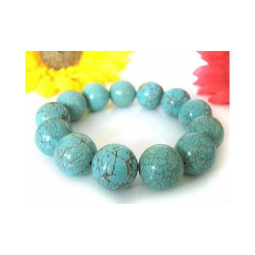New 7.5"Bracelet made of turquoise in ball form 12mm