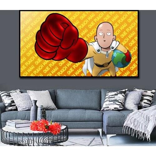 One Punch Man Anime Art Prints Illustration Picture Anime Poster Wall Art Print Decor,50 x 70 cm,No Frame
