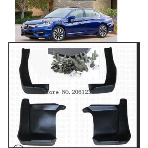 Wholesale 4PCS Black Plastic Car Front Rear Fender Mud Flaps Mudguards Splash Guards Set For Honda Accord 2016 2017 mudguards