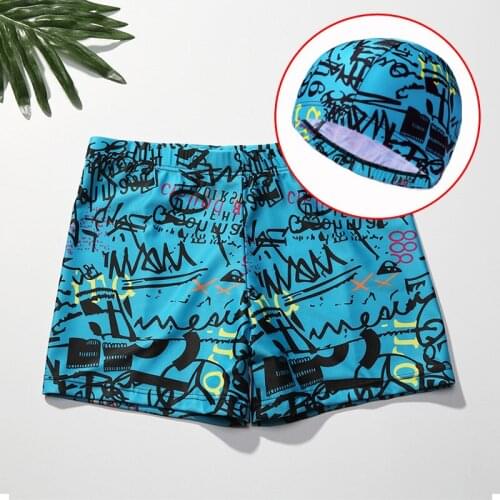 Mens swimming trunks boxer swimming trunks mens quick-drying printed hot spring loose swimming trunks swim trunks men