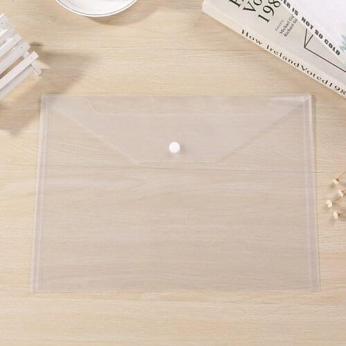 50pcs A4 transparent office study file bags, Transparent folder,Closure Folder,white information bag