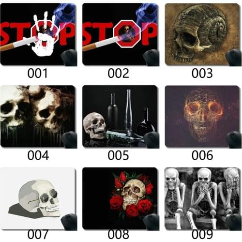 Customized Rectangle Non-Slip Rubber Mousepad, Skull bat pumpkin ghost Mouse Mat