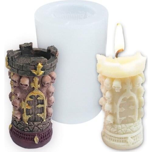 3D Halloween Skull Silicone Soap Mold Candle Making DIY Ice Cube Mould Fondant Cake Chocolate Decorating T21F