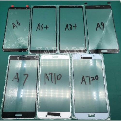 JALAN 5pcs Front glass for A730 A750 A8 plus 2018 cracked LCD touch screen glass replacement for Samsung A7 2017 A7 2018