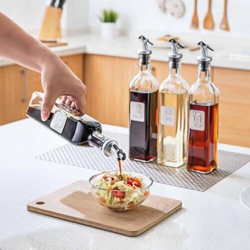 Glass Sauce Vinegar Oil Bottle Oil Dispenser Container Gravy Boats Condiment Seasoning Bottle Olive Oil Dispenser Kitchen Tool