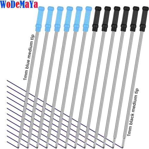 50pcs/lot New metal 1MM Black Blue ink refills Length 116mm Ballpoint Pen Refill Stationery Office School Writing Supplies