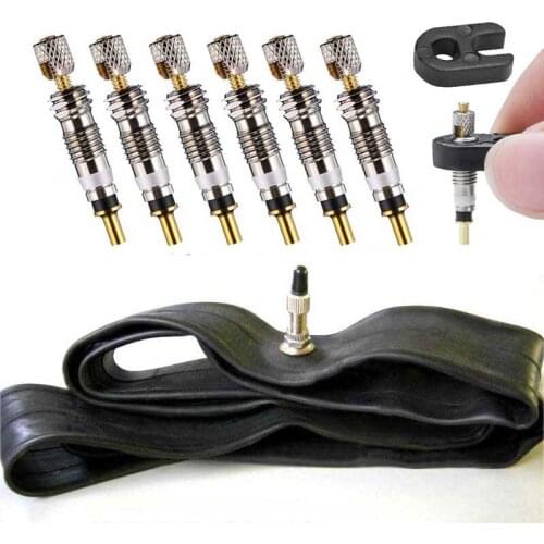 Universal Presta Valve Core Replacement Core For Tubeless Road MTB Bike Detachable Presta Valve Core with Remover