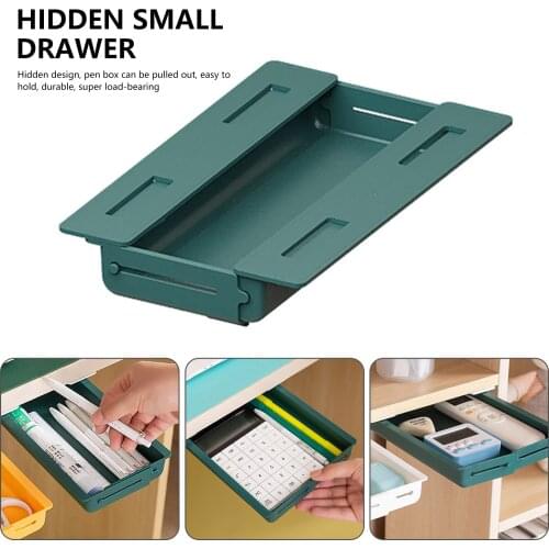 Drawer Storage Box Punch-free Wall-mounted Under Desk Self Stick Organizer Pencil Tray for Office Home Stationery Storage Box