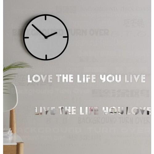 Mirror Wall Stickers Sticker Room Decoration Home Decor For Bedroom Phrases Bob Marley Quote Love The Life You Live R005